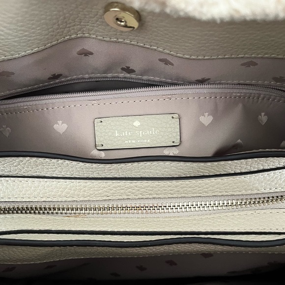 NEW kate spade Leila leather & sherpa triple compartment shoulder bag - Picture 8 of 11